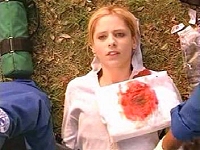 Buffy nearly dies again.