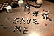 the marbles spell "save me"