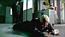 Spike crawls on the lab floor